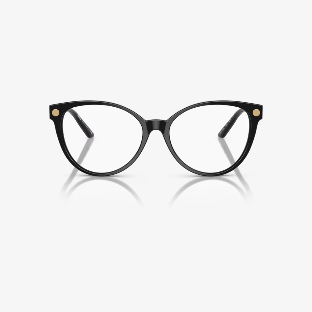 Versace Black Gold Greca Eyeglass Frames Designer Luxury Optical Women’s Glasses - Picture 3 of 7